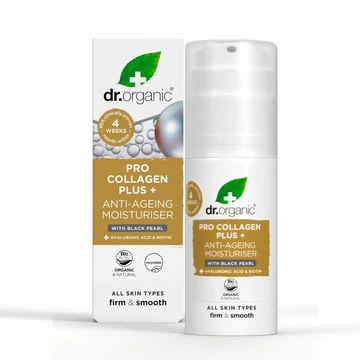 Dr Organic Pro Collagen Anti-Aging hidratáló arckrém fekete gyönggyel, 50 ml
