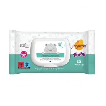 JimJams Baby nedves popsitörlőkendő - illatmentes, 52 db