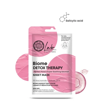 Natura Siberica Lab Biome Detox Therapy fátyolmaszk Niacinamid + Szalicilsav, 25 g