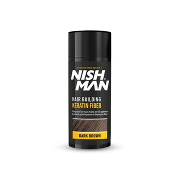 Nish Man Keratin Fiber hajdúsító és színező, sötétbarna, 20g