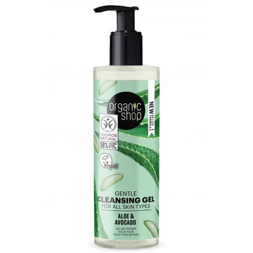 Organic Shop gyengéd arctisztító gél aloe verával és avokádóval, 200 ml