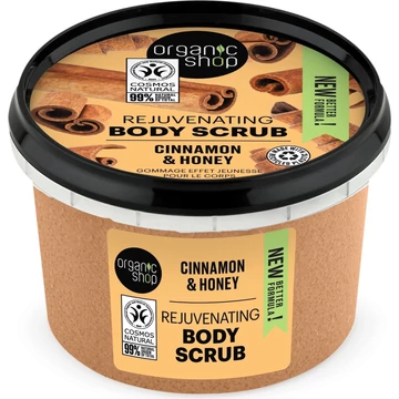 Organic Shop karácsonyi sütis testradír gyömbérrel és fahéjjal, 250 ml