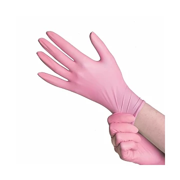 Hair Power nitril gumikesztyű, rózsaszín, M, 1 pár