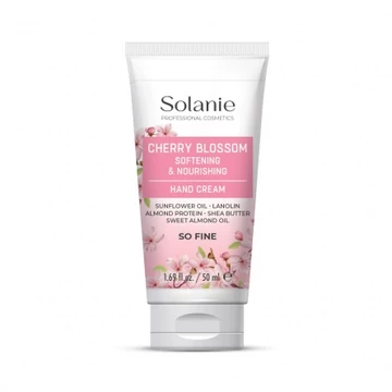 Solanie Basic puhító és tápláló kézkrém cseresznyevirág illattal, 50 ml