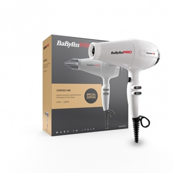 BaByliss PRO Caruso-HQ Ionic hajszárító, 2400W, fehér BaByliss PRO Caruso-HQ Ionic hajszárító, 2400W, fehér