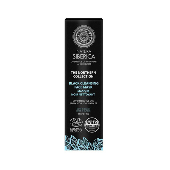 Natura Siberica fekete arctisztító maszk száraz és érzékeny bőrre, 80 ml