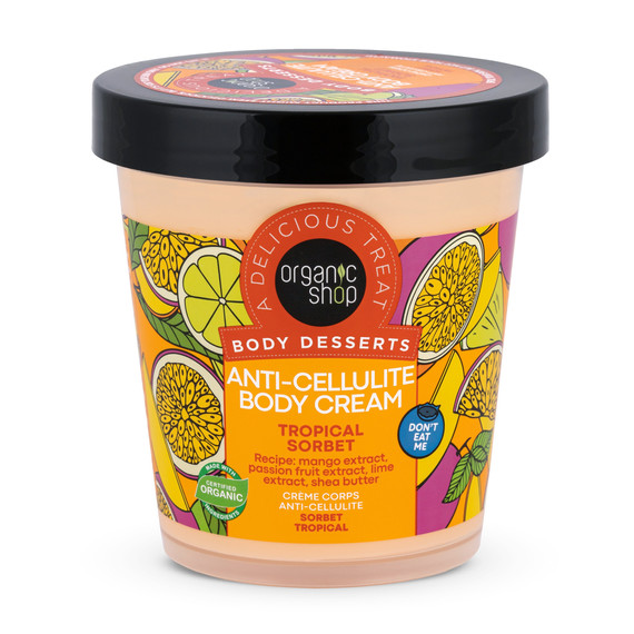 Organic Shop testápoló krém narancsbőrre trópusi sorbet, 450 ml