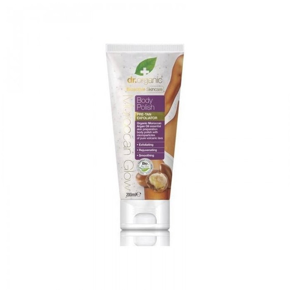 Dr Organic Moroccan Glow barnítás előtti bőrradír, 200 ml