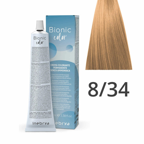 Inebrya Bionic Color ammóniamentes és PPD-mentes hajfesték 8.34