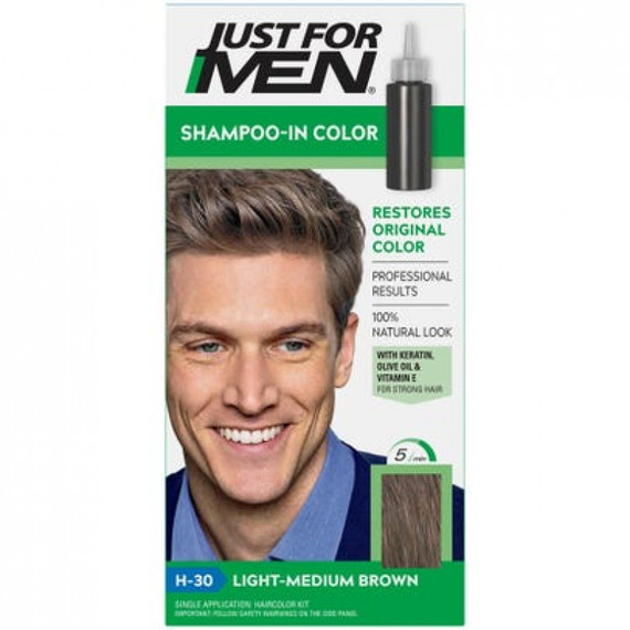Just for Men Shampoo-In hajszínező, világos közép barna H-30