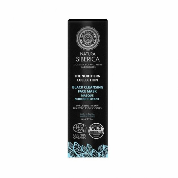 Natura Siberica fekete arctisztító maszk száraz és érzékeny bőrre, 80 ml