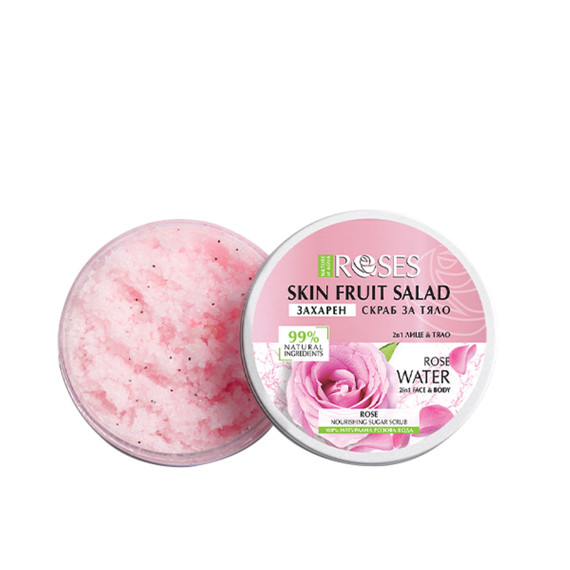 Nature of Agiva Roses Skin Fruit Salad 2:1 Cukros bőrradír arca és testre Rózsa kivonattal, 200 ml