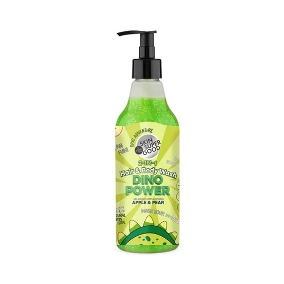 Skin Super Good Skin Super Good Dino Power 2 az 1-ben sampon és tusfürdő almával és körtével, 500 ml