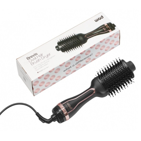 Wad Mini Brevis körkefés hajszárító, fekete-rose gold