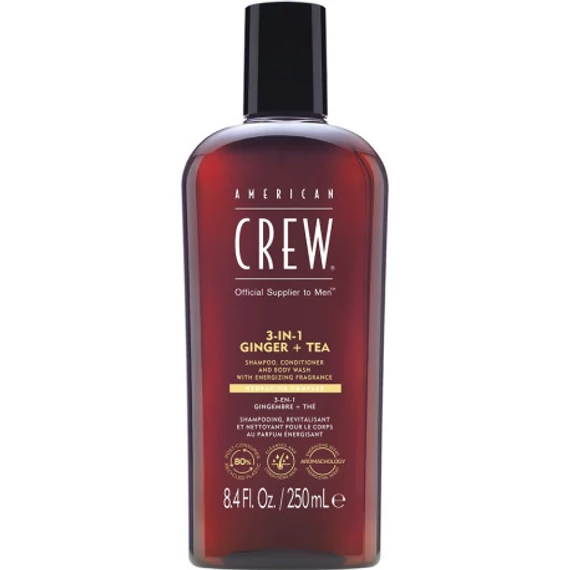 American Crew 3in1 Energizing sampon, kondicionáló, tusfürdő, 250 ml