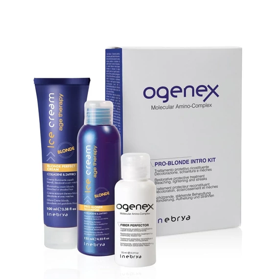 Inebrya Ogenex Fiber Perfector Pro-Blonde hajszerkezet újjáépítő kezelés