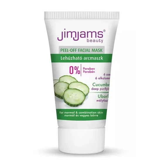 JimJams Vita Refresh uborkás lehúzható arcmaszk zsíros bőrre, 30 ml JJ3006