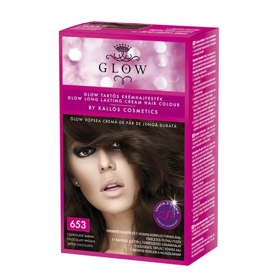 Kallos Glow tartós krémhajfesték 40 ml, 653 csokoládé barna
