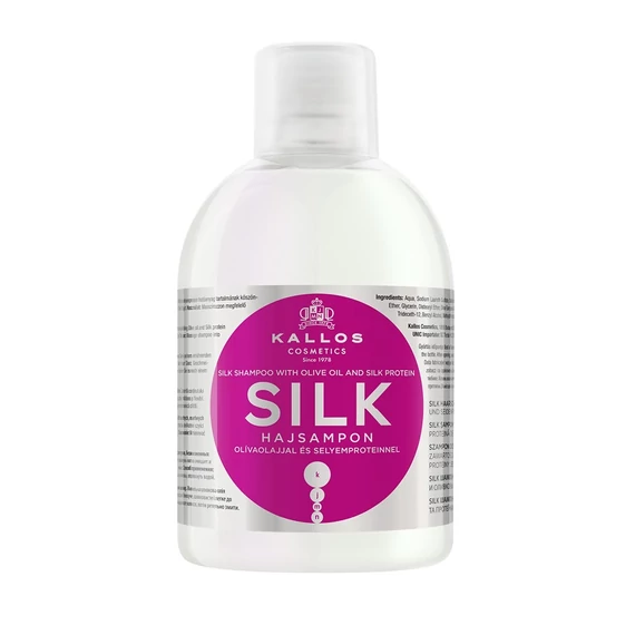 Kallos Silk sampon olívaolajjal és selyemproteinnel, 1 l