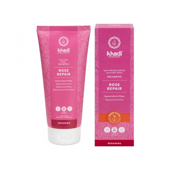 Khadi Rose Repair Ayurvédikus elixír sampon, 200 ml
