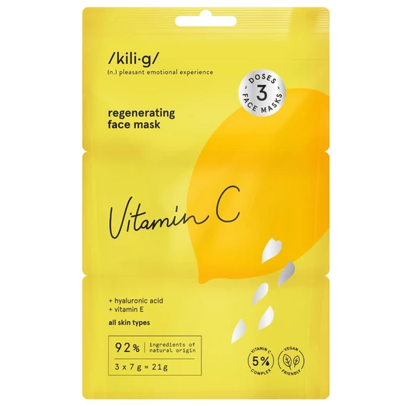 Kili.g regeneráló arcmaszk C-vitaminnal, 3x7 g