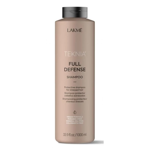 Lakmé Teknia Full Defense védő sampon igénybevett hajra, 1000 ml