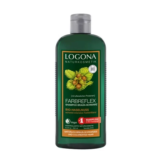 Logona színvédő sampon barna &amp; fekete hajra, 250  ml