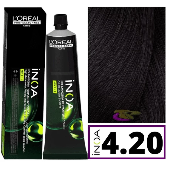 Loreal INOA ammóniamentes hajfesték 4.20