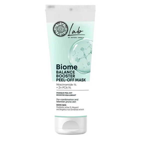 Natura Siberica Lab Biome kiegyensúlyozó lehúzható maszk Niacinamid + Zn PCA, 75 ml