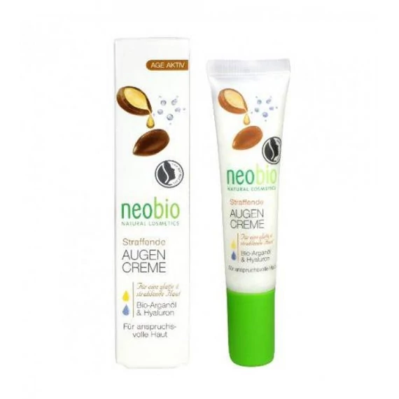 Neobio feszesítő szemránckrém Bio argánolajjal és hialuronsavval, 15 ml