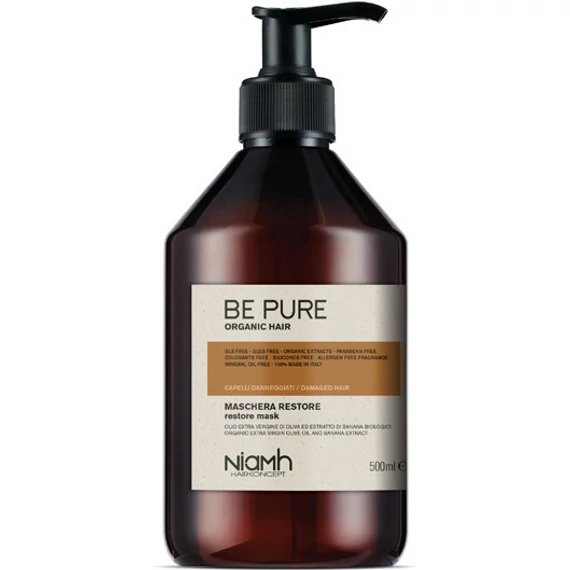 Niamh Be Pure Restore regeneráló hajpakolás károsodott hajra, 500 ml