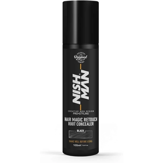 Nish Man Magic Touch fekete hajtő színező spray, 100 ml