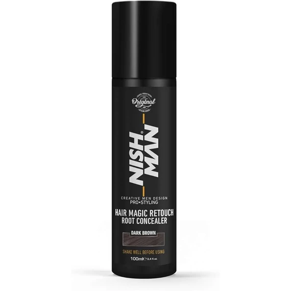 Nish Man Magic Touch hajtő színező spray, sötétbarna, 100 ml