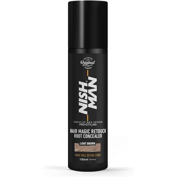 Nish Man Magic Touch hajtő színező spray, világosbarna, 100 ml