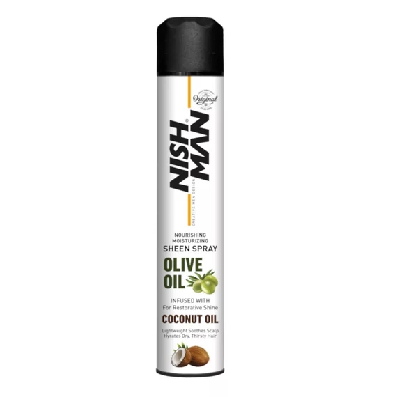 Nish Man Olive Oil - Coconut Oil tápláló hajfény spray, 400ml