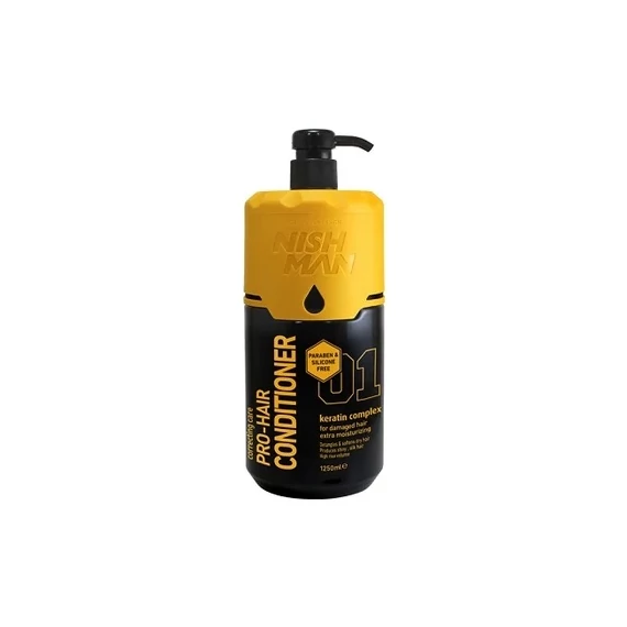 Nish Man Pro-Hair Keratin Complex hidratáló balzsam sérült hajra,  1250 ml