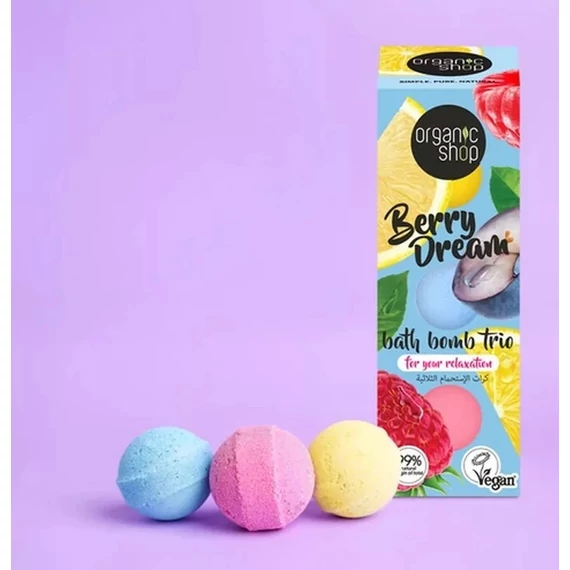 Organic Shop Berry Dream fürdőbomba trió, 3x85 g