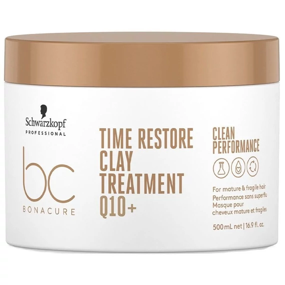 Schwarzkopf Bonacure Clean Preformance Time Restore Q10 Clay hajpakolás, 500 ml