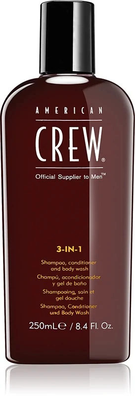 American Crew 3in1 Classic sampon, kondicionáló, tusfürdő, 250 ml