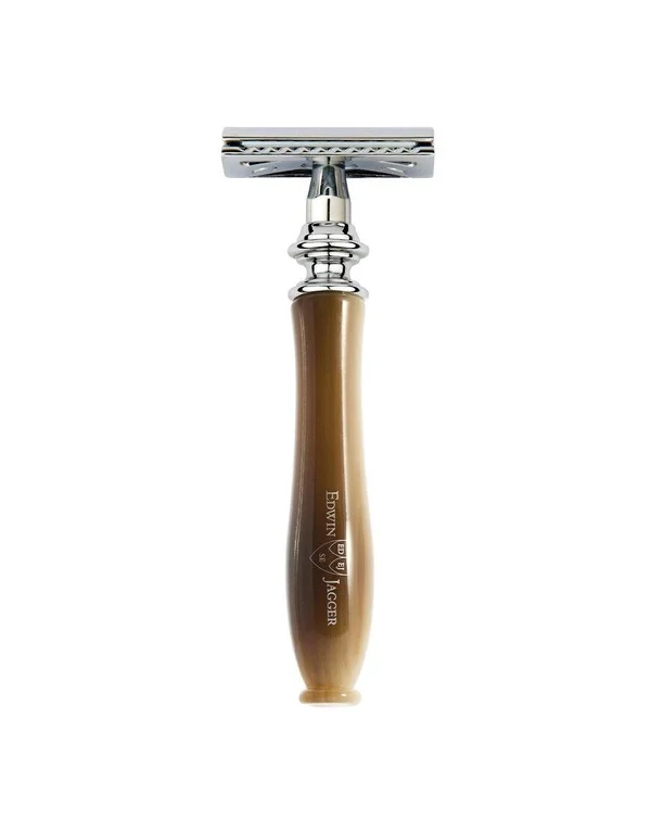 Edwin Jagger Closed Comb Chatsworth Horn Safety Razor (DE) Horn/Chrome LHCSR