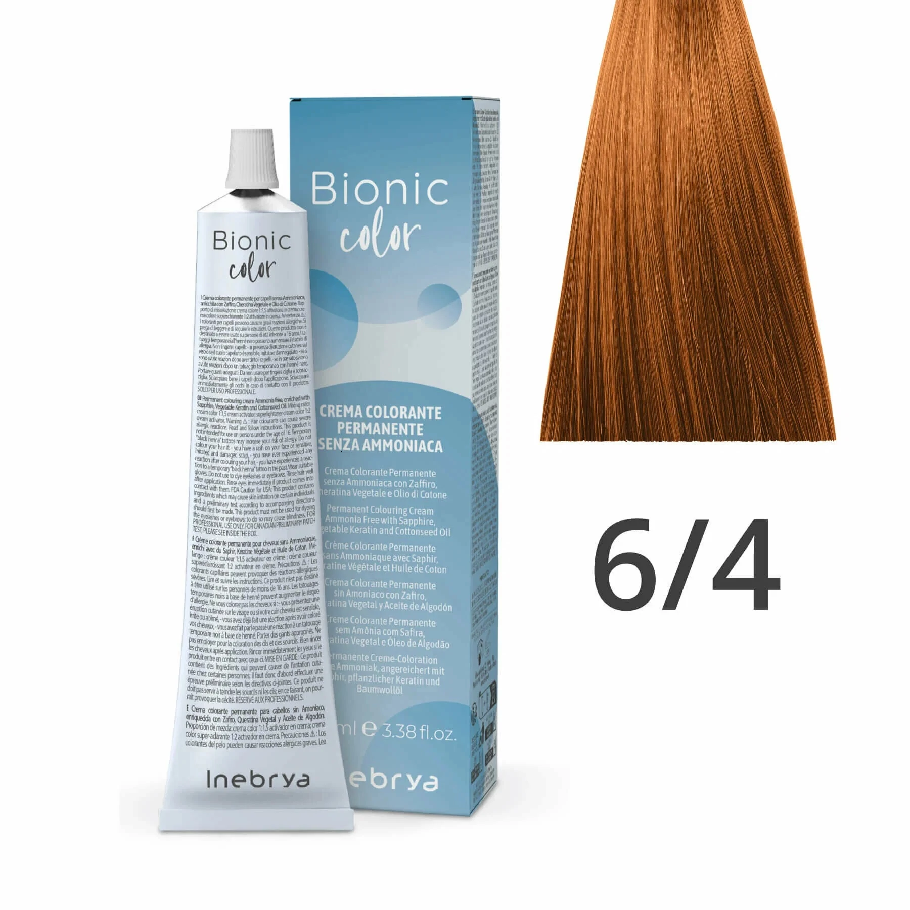 Inebrya Bionic Color ammóniamentes és PPD-mentes hajfesték 6.4