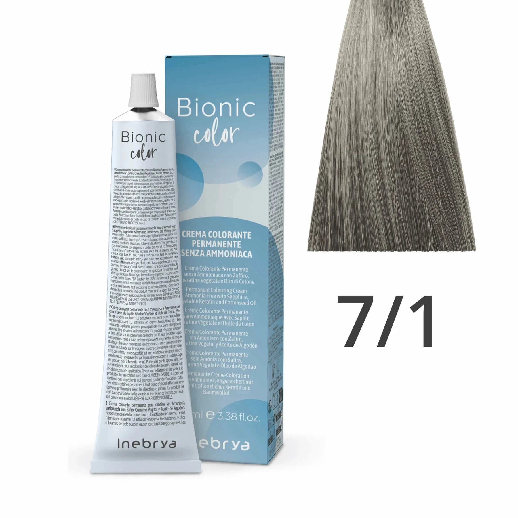 Inebrya Bionic Color ammóniamentes és PPD-mentes hajfesték 7.1