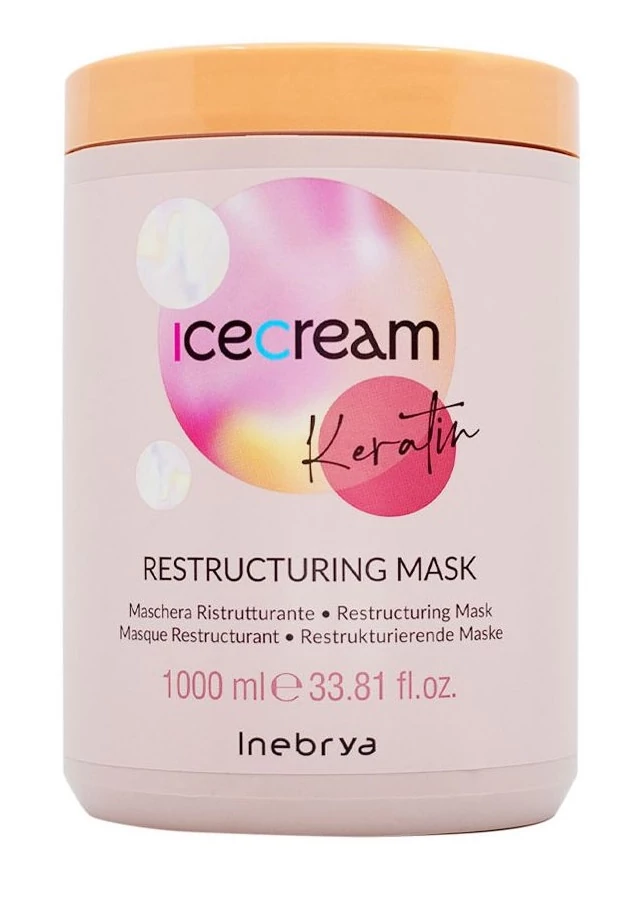 Inebrya Ice Cream Keratin Restructuring hajpakolás, 1 l