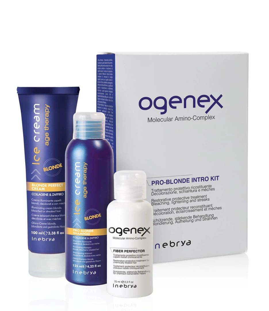 Inebrya Ogenex Fiber Perfector Pro-Blonde hajszerkezet újjáépítő kezelés