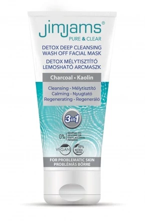 JimJams Pure & Clear Detox mélytisztító lemosható arcmaszk, 75 ml