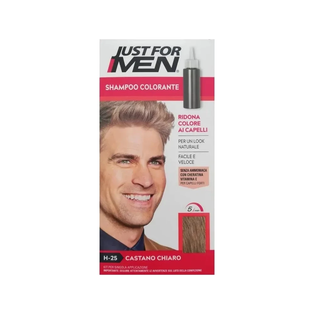 Just For Men Shampoo Colorante férfi hajszínező gél, világosbarna H-25