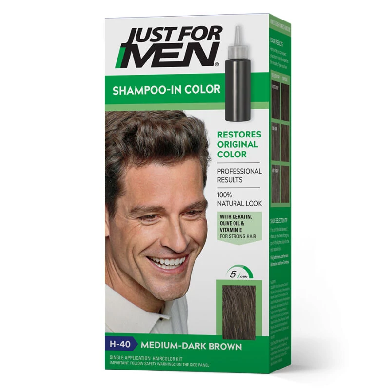 Just for Men Shampoo-In hajszínező, közép sötét barna H-40