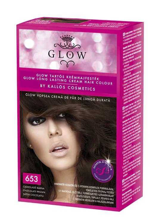 Kallos Glow tartós krémhajfesték 40 ml, 653 csokoládé barna