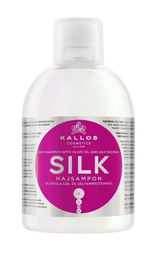 Kallos Silk sampon olívaolajjal és selyemproteinnel, 1 l