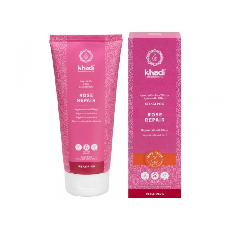 Khadi Rose Repair Ayurvédikus elixír sampon, 200 ml